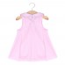 Cute Flower Turn Down Collar Sleeveless Mesh Pure Color Baby Girls Dress