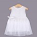 Sweet Round Neck Sleeveless Solid Color Lace Gauze Baby Girls Dress