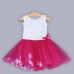 Cute Round Collar Sleeveless Colorful Petals Baby Girls Gauze Vest Dress