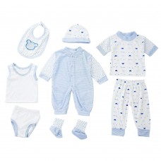 8pcs Han Edition Stylish Cotton Stripe Dot Newborn Babies Clothes Set