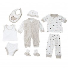 8pcs Han Edition Stylish Cotton Stripe Dot Newborn Babies Clothes Set