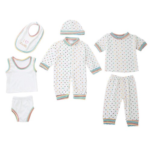 8pcs Han Edition Stylish Cotton Stripe Dot Newborn Babies Clothes Set