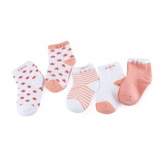 5 Pairs / Lot Baby Cotton Lovely Moon Stars Printed Socks