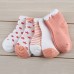 5 Pairs / Lot Baby Cotton Lovely Moon Stars Printed Socks