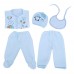 5pcs Cute Cartoon Pattern Comfortable Clothing Set for Newborn Babies