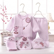 5pcs Cartoon Print Cotton Clothing Set for Newborn Babies