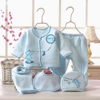 5pcs Cartoon Print Cotton Clothing Set for Newborn Babies