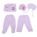 Cute Round Collar Cartoon Pattern Cotton Clothing Set for Newborn Babies