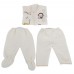 Cute Round Collar Cartoon Pattern Cotton Clothing Set for Newborn Babies