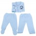 Cute Round Collar Cartoon Pattern Cotton Clothing Set for Newborn Babies