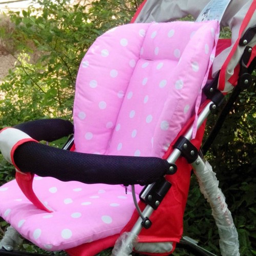Portable Baby Stroller Polka Dot Printed Comfortable Seat Cushion Pads