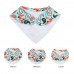 Baby Infant Drool Bibs Absorbent Burpy Cloths Drool Pinafore Double Cloth Organic Cotton Set 4 Pack Gift For Drooling and Teething Girls Boys STC Approved Green + Orange