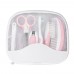 7pcs/set Professional Good Quality Adorable Children Baby Grooming Set Nail File Finger Toothbrush Round Head Scissors Nail Clipper Hair Brush Comb with Storage Bag