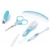 7pcs/set Professional Good Quality Adorable Children Baby Grooming Set Nail File Finger Toothbrush Round Head Scissors Nail Clipper Hair Brush Comb with Storage Bag