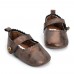 New Baby Girl Infant First Walkers Shoes Buckle Genuine Leather Shoes Soft Sole Anti-slip with Lace Bow Socks