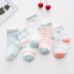 5 Pack Baby Sports Socks Unisex Cotton Anklet Socks For Infant Toddler Kids Boy Girl For 1-3 Year Blue S