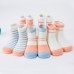 5 Pack Baby Sports Socks Unisex Cotton Anklet Socks For Infant Toddler Kids Boy Girl For 1-3 Year Blue S