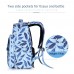 Baby Diaper Bag Large Capacity Multi-function Water-proof 13 Pockets Feeding Bottle Backpack Clothes Toys Organizer with Insulated Pockets Stroller Straps for Mummy Daddy Blue