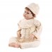 5Pcs Baby Clothes Set Unisex 100% Cotton Baby Suit Long Sleeve Tops & Long Pants & Hat & Bib Gift Set For Baby Girl Boy 6-12M Beige