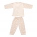 5Pcs Baby Clothes Set Unisex 100% Cotton Baby Suit Long Sleeve Tops & Long Pants & Hat & Bib Gift Set For Baby Girl Boy 6-12M Beige