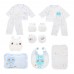 16Pcs Newborn Baby Clothes Set Unisex 100% Cotton Babysuit Long Sleeve Tops & Long Pants Newborn Baby Essentials Gift Set For Baby Girl Boy 0-3M Pink