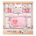 16Pcs Newborn Baby Clothes Set Unisex 100% Cotton Babysuit Long Sleeve Tops & Long Pants Newborn Baby Essentials Gift Set For Baby Girl Boy 0-3M Pink