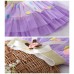 Fashion Girls Tiered Tulle Skirt Elastic Waist Decorative Bow Embroidery Dot Pattern Children Kids Tutu Pettiskirt Pink/Purple/Yellow