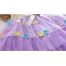 Fashion Girls Tiered Tulle Skirt Elastic Waist Decorative Bow Embroidery Dot Pattern Children Kids Tutu Pettiskirt Pink/Purple/Yellow