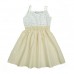 Girls Slip Dress Cotton Sleeveless Spaghetti Strap Elastic Waist Stripe Cute Casual Children Dress White