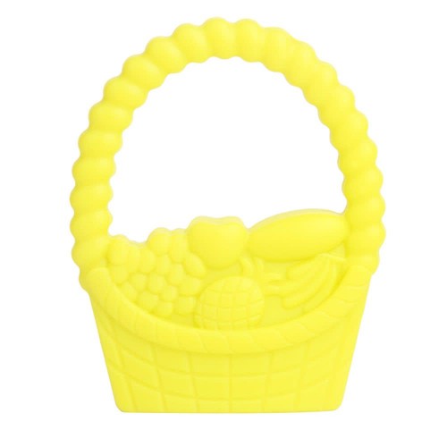 100% Food Grade Silicone Hand Held Chewable Basket Teether Teething Pendant for Necklace Chew Baby Toddler Soothing Nursing Jewelry Toy BPA Free DIY
