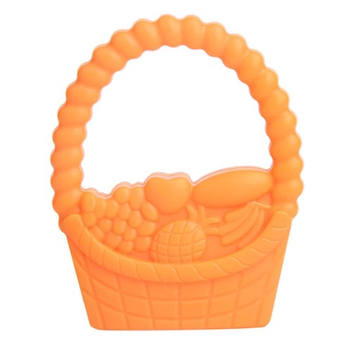 100% Food Grade Silicone Hand Held Chewable Basket Teether Teething Pendant for Necklace Chew Baby Toddler Soothing Nursing Jewelry Toy BPA Free DIY